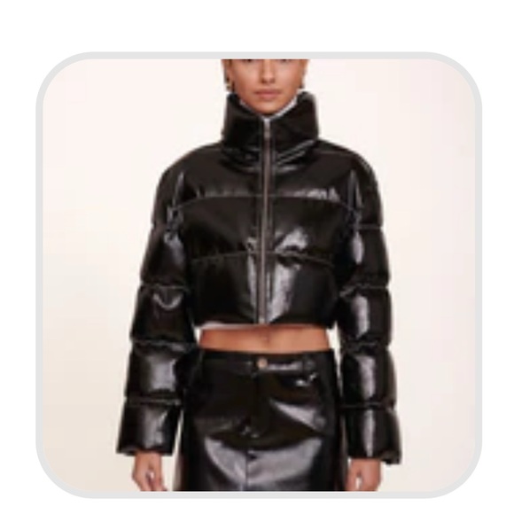 STAUD Jackets & Blazers - STAUD Shiny Black Puffer Jacket